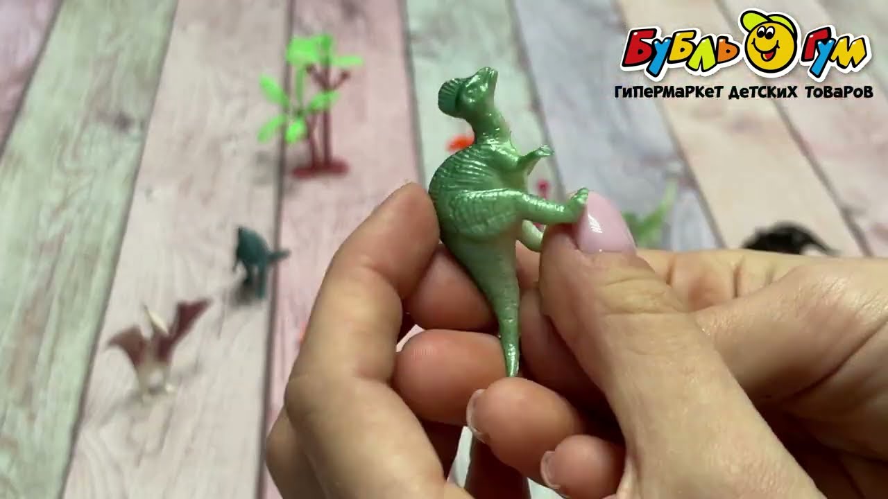 Набор Kiddie play фигурки динозавров в тубе 12шт - видео