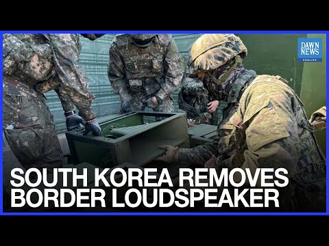 YouTube video thumbnail: South Korea Dismantles Border Loudspeakers in Bid to Ease Tensions With North Korea