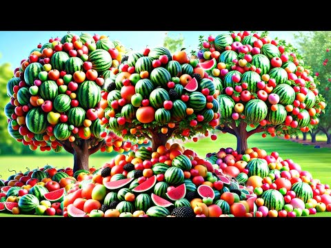 Easy and fast way to plant hybrid watermelon and apple fruit trees #garden