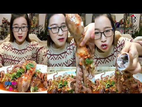 【Mukbang ASMR Seafood】She is very greedy to eat seafood lobster, octopus, crab 。38