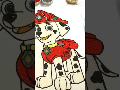 How to draw from Sand Painting POW Patrol Marshall #powpatrol #shorts