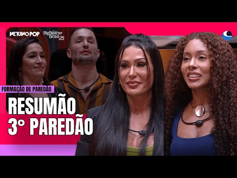 Resumo 3º Paredão BBB 25: Gracyanne Barbosa vs Giovanna vs Diego vs Daniele Hypólito | Quem sai?