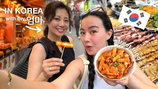 eating the BEST KOREAN STREET FOOD with my MOM🍲🌶️⊹ ࣪ ˖ (her fav foods!!)