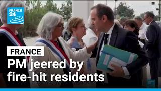YouTube video thumbnail:  French PM Announces Support for Fire-Damaged Villages After Jeers From Residents