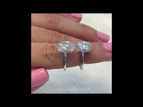 Oval Ring Comparison: Lab Grown Diamond VS Moissanite