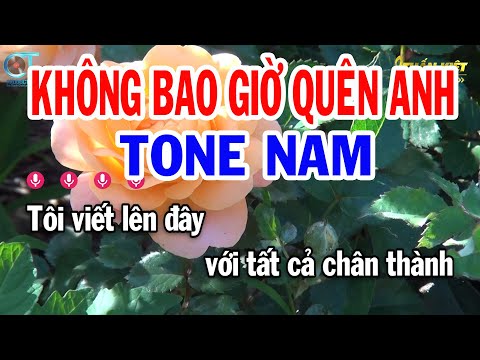 Karaoke Không Bao Giờ Quên Anh Tone Nam ( Cm ) Nhạc Sống Beat Mới || Karaoke Tuấn Kiệt