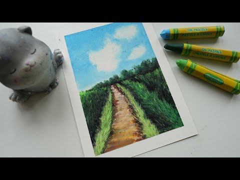 Easy oil pastel drawing technique for beginners