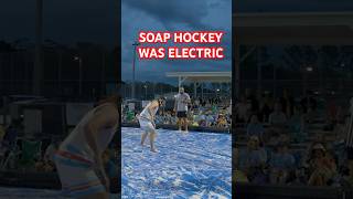 WE PLAYED SOAP HOCKEY 😂 National broadcast date coming soon.#soaphockey #hockey #slowmotion #sports