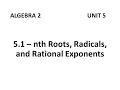 Rational Exponents and Roots