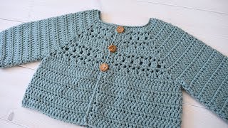 How to crochet a pretty baby / children's cardigan - The Audrey Cardigan