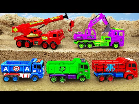 Rescue Polica Car and Construction Bridge Vehicle