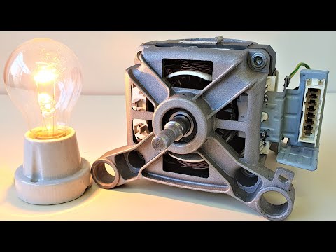 GENERADOR ELECTRICO CON MOTOR DE LAVADORA SIN MODIFICAR NADA Recalibrando.