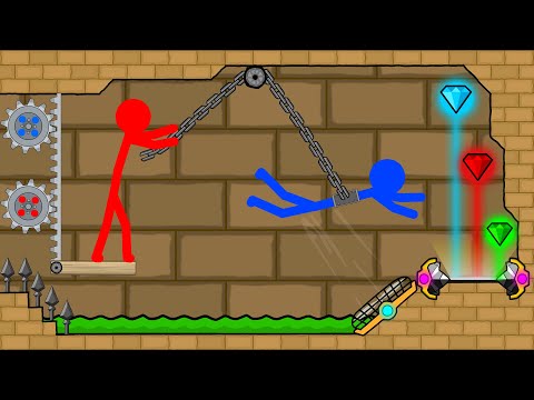 Watergirl and Fireboy Stickman animation ,Light Temple Diamond (Parkour 2).