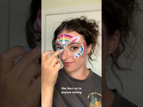 Unicorn face paint ๐ฆ๐ #facepainting #onestrokepainting #unicorn #kids #funnykids #storytime