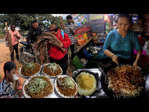 Chinese Street Food -Fried Noodles with egg on the way & Buying Organic Surtee Return from Bhojpur