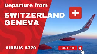 Take off from Geneva Switzerland LSGG Airbus A320,RWY 22, Easy Jet 4K