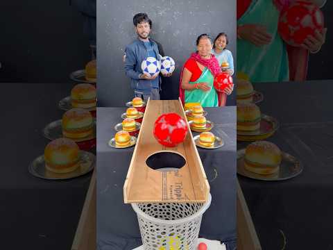 Football Rolling Burger Family Challenge #shorts
