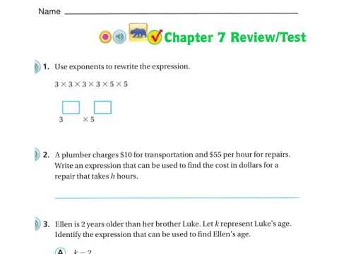 6th Grade Go Math Chapter 7 Test Review