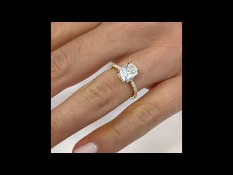 2 ct Radiant Cut Moissanite Invisible Gallery Ring