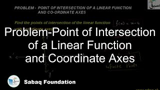 Problem-Point of Intersection of a Linear Function and Coordinate Axes