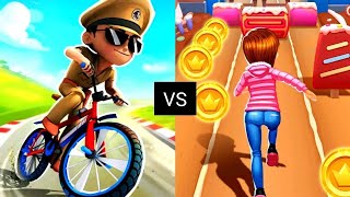 Subway Princess Runner VS Little Singham Cycle Race - WHO IS THE BEST??? Android/iOS Gameplay HD