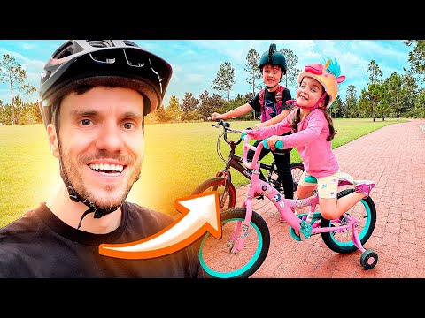 PASSEIO DE BICICLETA COM MARCOS E LAURA EM ORLANDO - Família Brancoala nos EUA