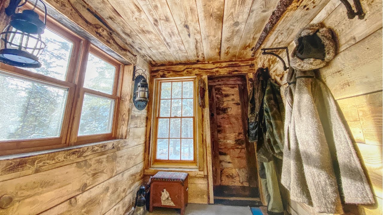 Living with Wolves at my Off Grid Log Cabin in the Wilderness - Homesteading from Scratch