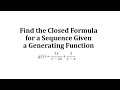 Closed Formulas and Sequences