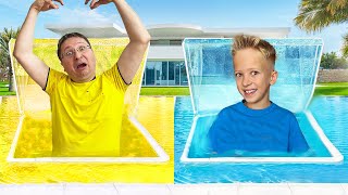 ⏰ 24 de ORE în PISCINĂ 🌊 într-o CULOARE 🌈