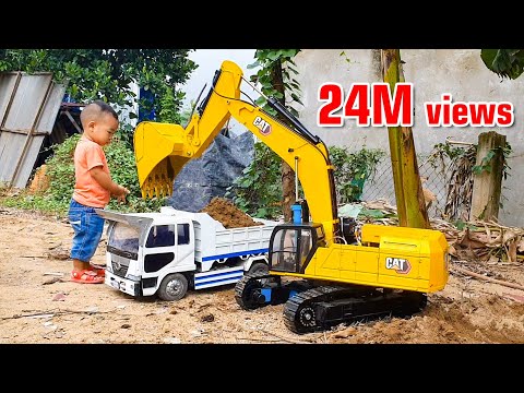 Amazing RC Truck 1/8 and RC excavator 1/10 construction.
