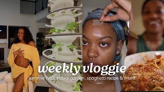 vlog__  last order from Shein?? Indoor garden + my spaghetti recipe