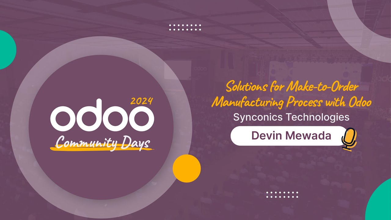 Solutions for Make-to-Order Manufacturing Process with Odoo | Synconics Technologies | Devin Mewada | 30.08.2024

Trying to understand make-to-order manufacturing process with Odoo? Streamline the process from initial customer inquiry ...