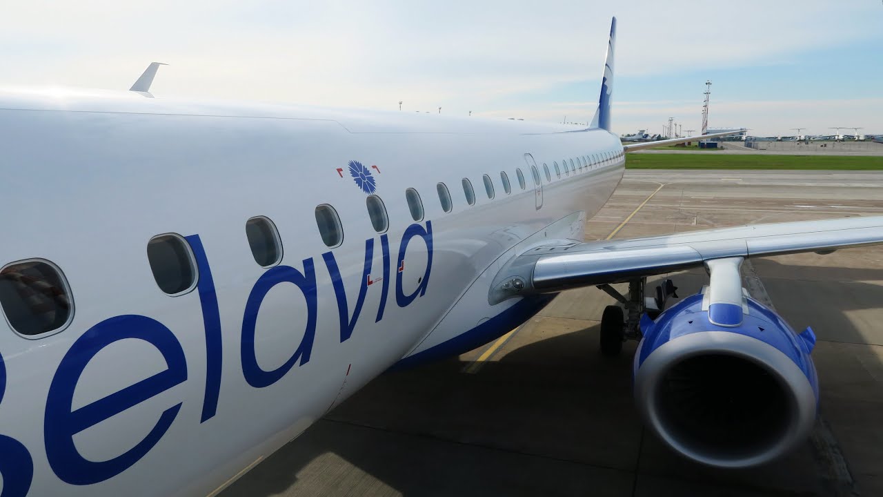 Новый Embraer 195 а/к Белавиа Рейс Минск - Москва (Шереметьево)