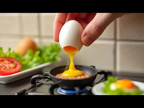 DIY EASY  MINIATURE AMERICAN BREAKFAST |  Delicious Tiny Food Tutorial In Tiny Kitchen