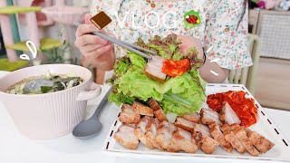 SUB) 출근전 5분 도시락 루틴🍱 야근하고 주말엔 벽돌 케이크 굽는 자취일상🍰 | 그레인보우 활용, 연어아보카도덮밥, 토마토소바, 유부초밥, 키토김밥, 오리고기 또띠아, 콜라수육