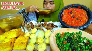 MAKANAN KHAS SUNDA KAREDOK LEUNCA IKAN ASIN TAHU SAMBEL LALAP JENGKOL MUDA SAYUR ASEM