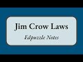 Jim Crow Laws and Civil Rights