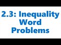 Inequality Word Problems Challenge