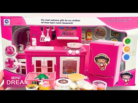 8 minutes Satisfying with Unboxing Cute Pink Mini Kitchen | Review Toys | ASMR