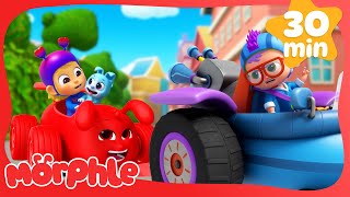 EPIC Animal Racecar Race! | 30 Min of Morphle Magic Pet Cartoons for Kids