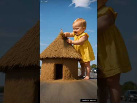 This girl hut was destroyed due to rain 😰 #story​ #ai​ #cutebaby​ #shortsfeed​#facts
