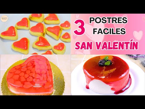 3 ideas de postres fáciles para San VALENTIN/Día del amor y la amistad! SIN HORNO!!