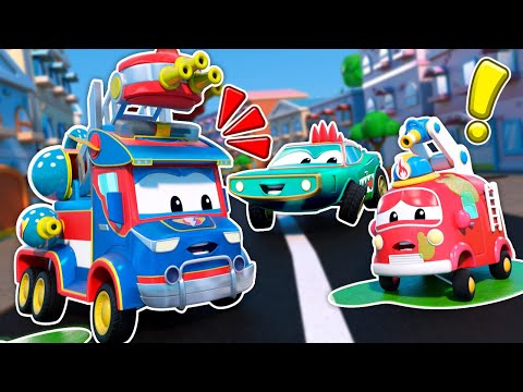 FIRE TRUCK stops the SLIME ATTACK! | Rescue team