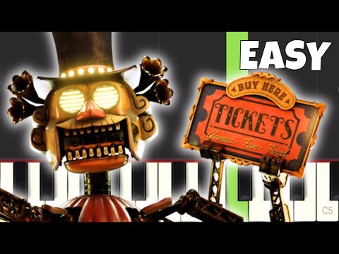 Big Top Chase Theme - EASY Piano Tutorial - FNAF Secret of the Mimic