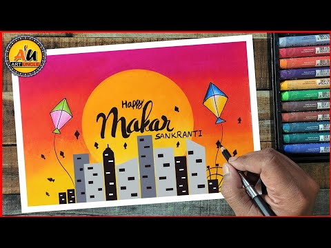 Makar Sankranti Festival Drawing Step by Step