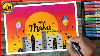 Makar Sankranti Festival Drawing Step by Step
