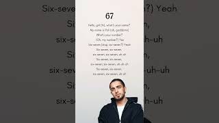 Gazan | 67(Six_ Seven) #lyrics #shorts #67 #gazan #fyp #foryou #shortvideo