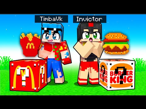 ¡LUCKY BLOCK de McDONALDS Vs BURGER KING! 🍔🍟 Los COMPAS en MINECRAFT