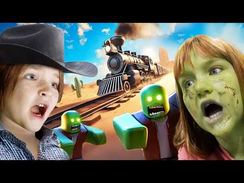 ZOMBiE TRAiN with Adley & Niko!!  Don't get Caught by a Wolf or Robber! family playing Dead Rails