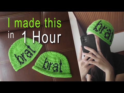 brat Beanie Crochet Tutorial for Beginners - FREE Pattern